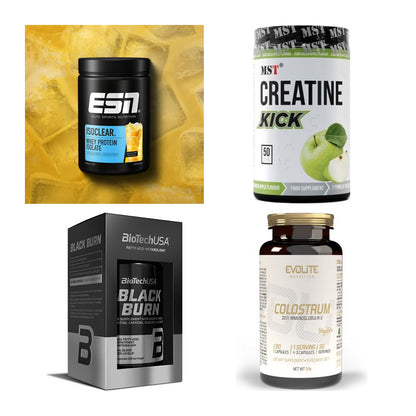 Wettkampfvorbereitung: ESN ISOCLEAR + MST Creatine + 2 weitere – alle enthaltenen Artikel