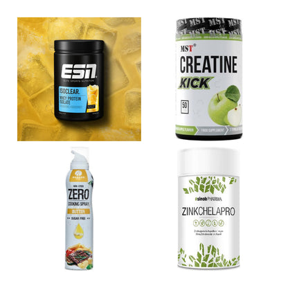 Wettkampfvorbereitung: ESN ISOCLEAR + MST Creatine + 2 weitere – alle enthaltenen Artikel