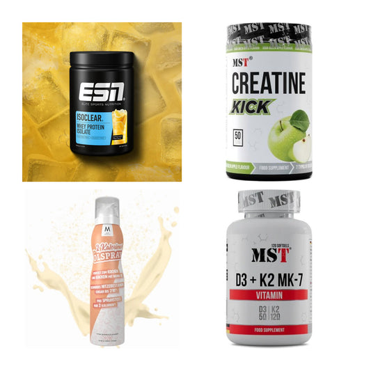 Wettkampfvorbereitung: ESN ISOCLEAR + MST Creatine + 2 weitere – alle enthaltenen Artikel