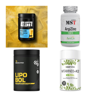 Wettkampfvorbereitung: ESN ISOCLEAR + MST ArgiZinc + 2 weitere – alle enthaltenen Artikel
