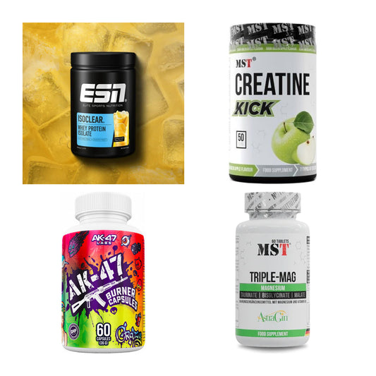 Wettkampfvorbereitung: ESN ISOCLEAR + MST Creatine + 2 weitere – alle enthaltenen Artikel