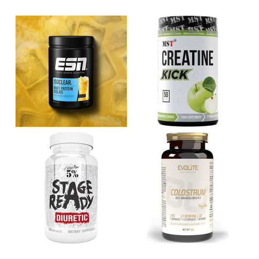 Wettkampfvorbereitung: ESN ISOCLEAR + MST Creatine + 2 weitere – alle enthaltenen Artikel
