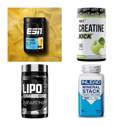 Wettkampfvorbereitung: ESN ISOCLEAR + MST Creatine + 2 weitere – alle enthaltenen Artikel