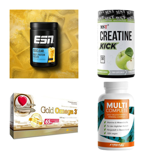 Wettkampfvorbereitung: ESN ISOCLEAR + MST Creatine + 2 weitere – alle enthaltenen Artikel