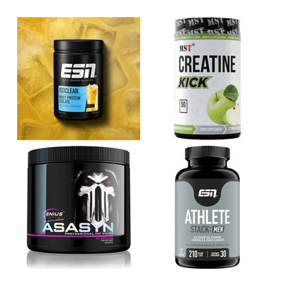 Wettkampfvorbereitung: ESN ISOCLEAR + MST Creatine + 2 weitere – alle enthaltenen Artikel