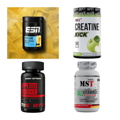 Wettkampfvorbereitung: ESN ISOCLEAR + MST Creatine + 2 weitere – alle enthaltenen Artikel