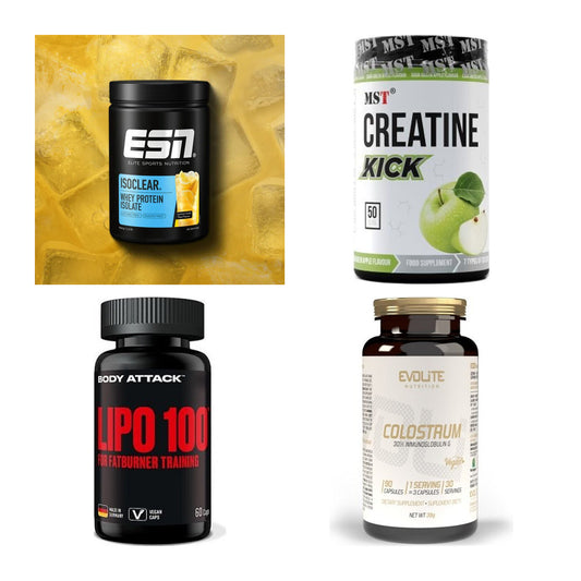 Wettkampfvorbereitung: ESN ISOCLEAR + MST Creatine + 2 weitere – alle enthaltenen Artikel