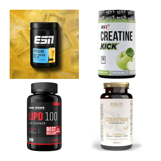 Wettkampfvorbereitung: ESN ISOCLEAR + MST Creatine + 2 weitere – alle enthaltenen Artikel