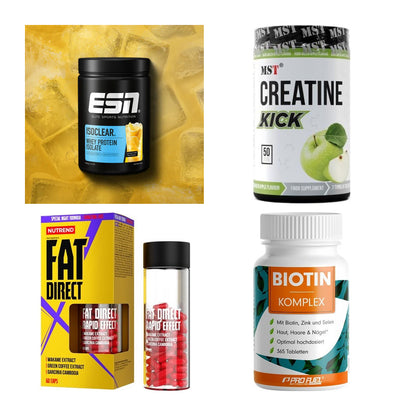 Wettkampfvorbereitung: ESN ISOCLEAR + MST Creatine + 2 weitere – alle enthaltenen Artikel