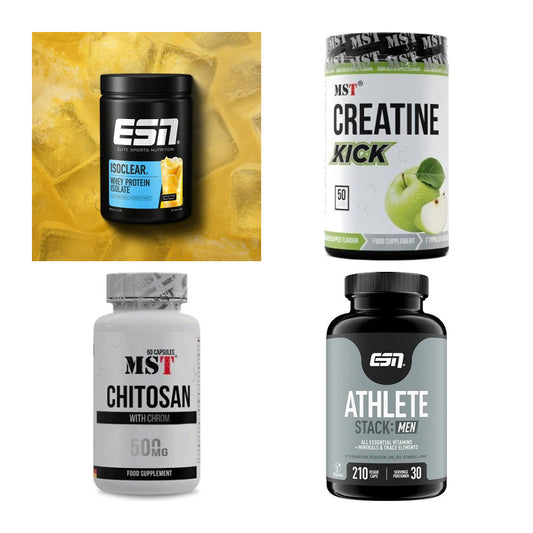 Wettkampfvorbereitung: ESN ISOCLEAR + MST Creatine + 2 weitere – alle enthaltenen Artikel