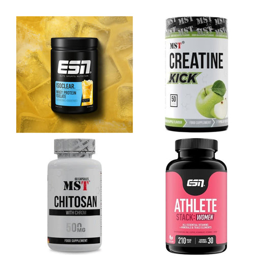 Wettkampfvorbereitung: ESN ISOCLEAR + MST Creatine + 2 weitere – alle enthaltenen Artikel