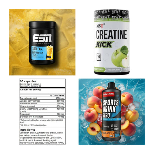 Wettkampfvorbereitung: ESN ISOCLEAR + MST Creatine + 2 weitere – alle enthaltenen Artikel