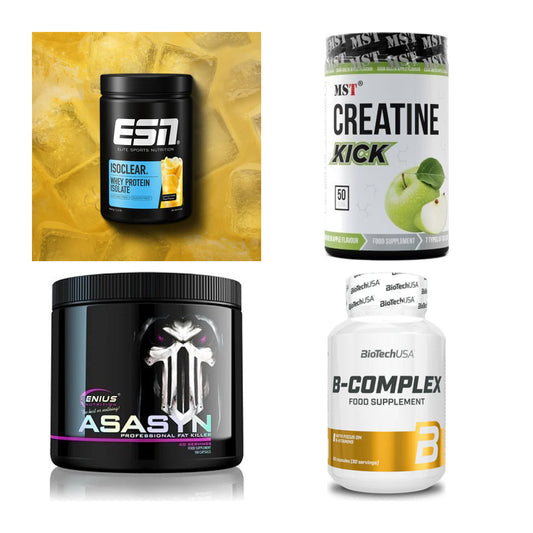Wettkampfvorbereitung: ESN ISOCLEAR + MST Creatine + 2 weitere – alle enthaltenen Artikel