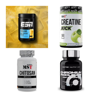 Wettkampfvorbereitung: ESN ISOCLEAR + MST Creatine + 2 weitere – alle enthaltenen Artikel