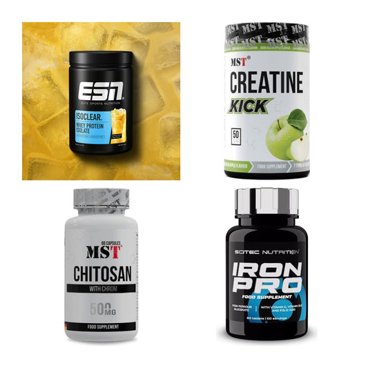 Wettkampfvorbereitung: ESN ISOCLEAR + MST Creatine + 2 weitere – alle enthaltenen Artikel