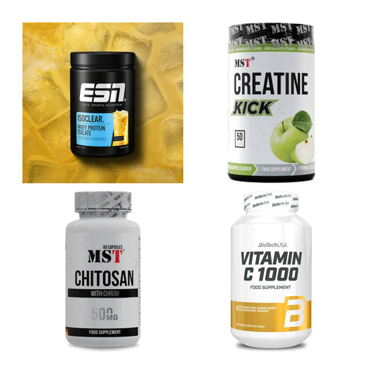 Wettkampfvorbereitung: ESN ISOCLEAR + MST Creatine + 2 weitere – alle enthaltenen Artikel