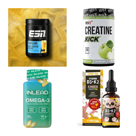 Wettkampfvorbereitung: ESN ISOCLEAR + MST Creatine + 2 weitere – alle enthaltenen Artikel