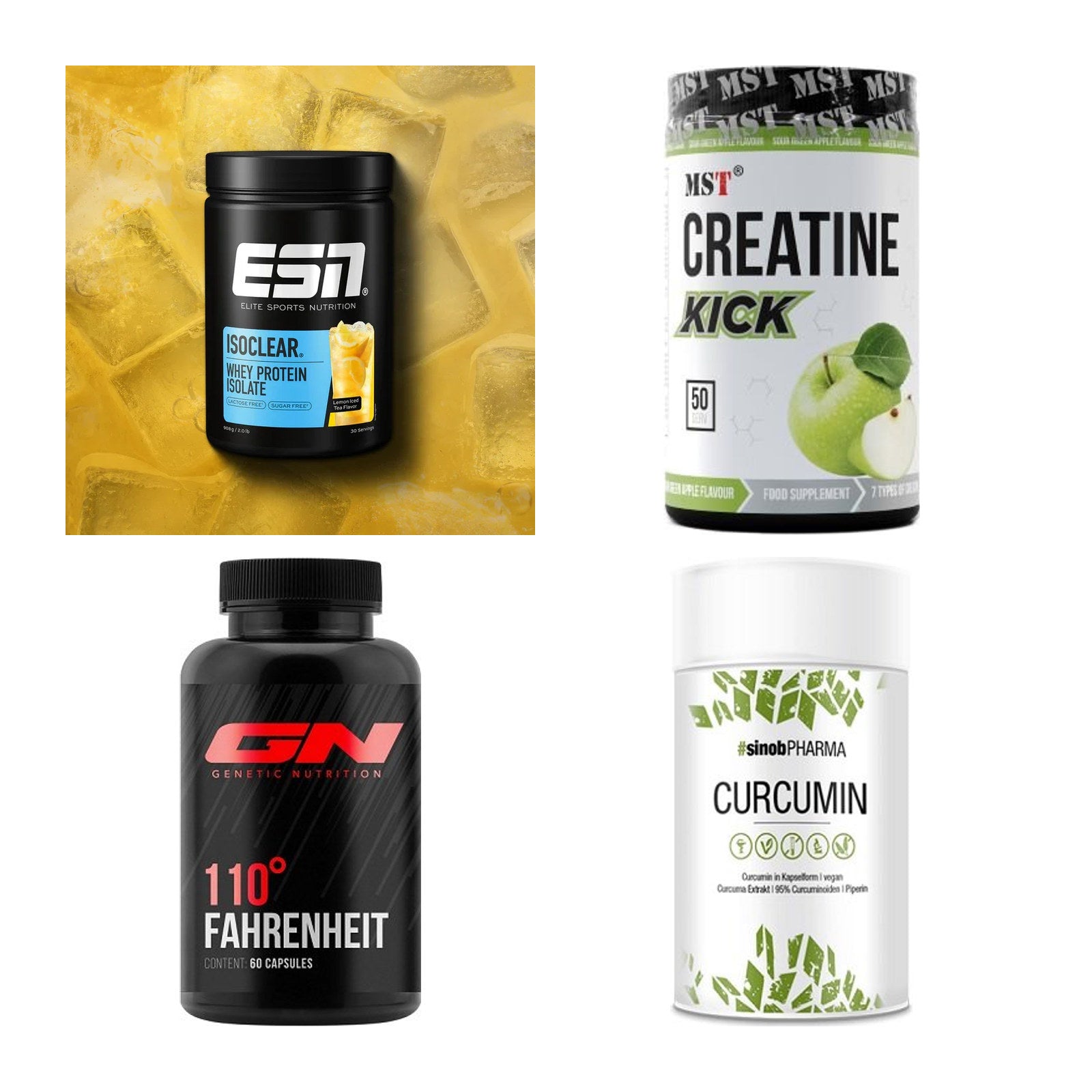 Wettkampfvorbereitung: ESN ISOCLEAR + MST Creatine + 2 weitere – alle enthaltenen Artikel