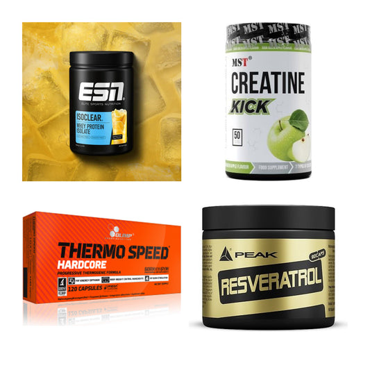 Wettkampfvorbereitung: ESN ISOCLEAR + MST Creatine + 2 weitere – alle enthaltenen Artikel
