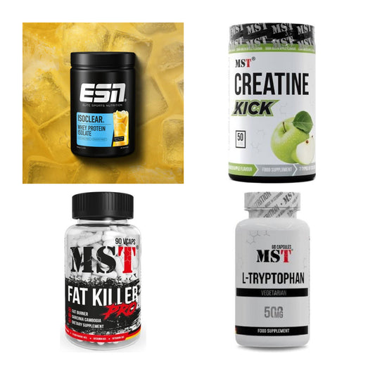 Wettkampfvorbereitung: ESN ISOCLEAR + MST Creatine + 2 weitere – alle enthaltenen Artikel