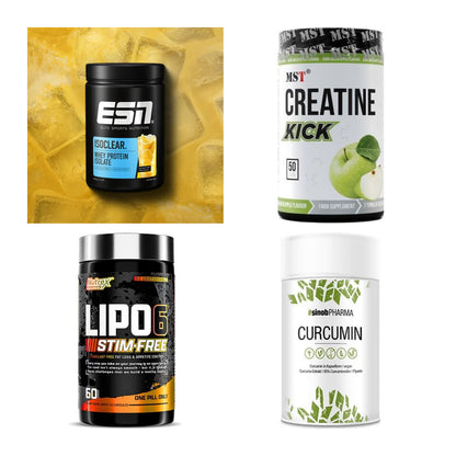 Wettkampfvorbereitung: ESN ISOCLEAR + MST Creatine + 2 weitere – alle enthaltenen Artikel