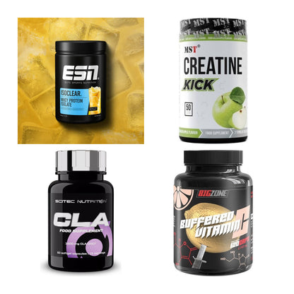 Wettkampfvorbereitung: ESN ISOCLEAR + MST Creatine + 2 weitere – alle enthaltenen Artikel