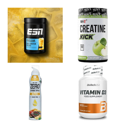 Wettkampfvorbereitung: ESN ISOCLEAR + MST Creatine + 2 weitere – alle enthaltenen Artikel