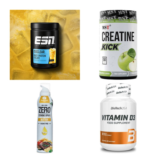 Wettkampfvorbereitung: ESN ISOCLEAR + MST Creatine + 2 weitere – alle enthaltenen Artikel