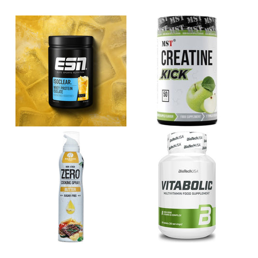 Wettkampfvorbereitung: ESN ISOCLEAR + MST Creatine + 2 weitere – alle enthaltenen Artikel