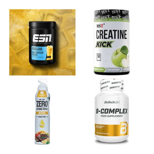 Wettkampfvorbereitung: ESN ISOCLEAR + MST Creatine + 2 weitere – alle enthaltenen Artikel