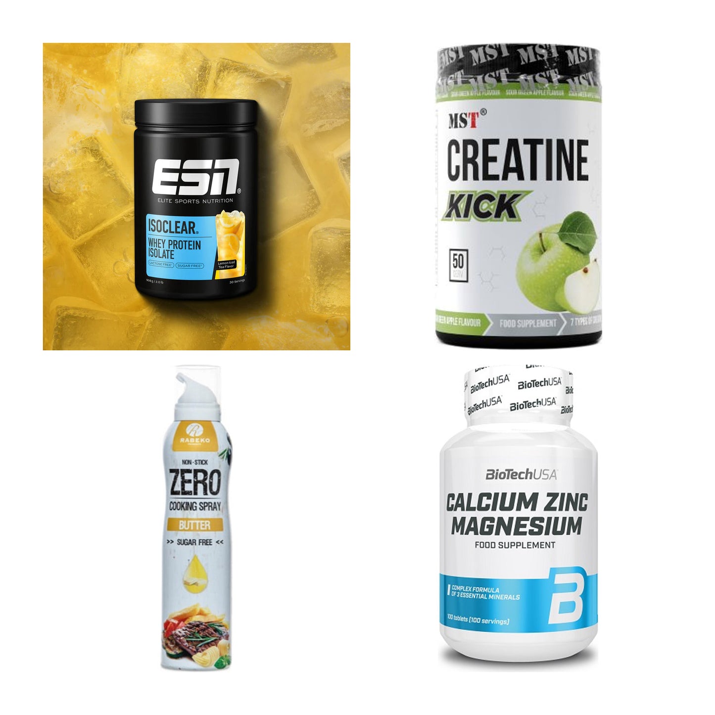 Wettkampfvorbereitung: ESN ISOCLEAR + MST Creatine + 2 weitere – alle enthaltenen Artikel