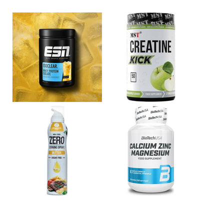 Wettkampfvorbereitung: ESN ISOCLEAR + MST Creatine + 2 weitere – alle enthaltenen Artikel