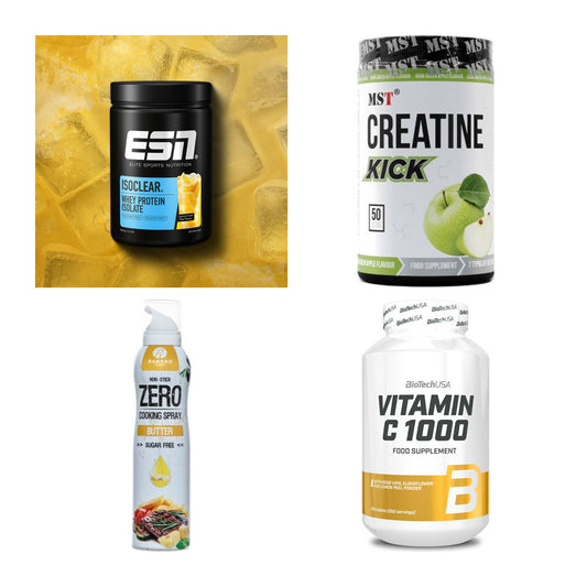 Wettkampfvorbereitung: ESN ISOCLEAR + MST Creatine + 2 weitere – alle enthaltenen Artikel