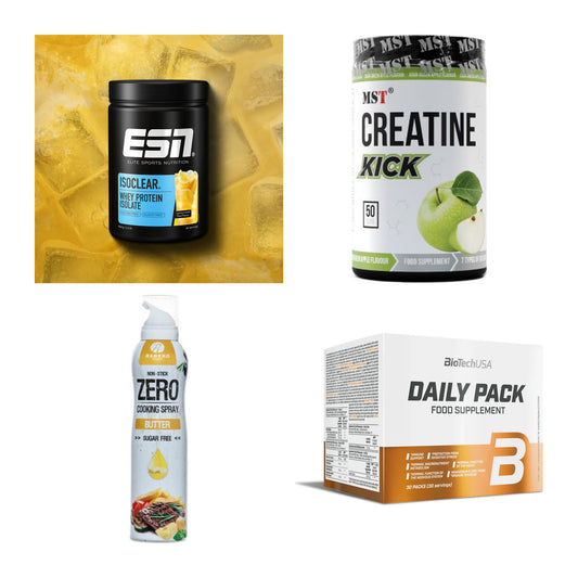 Wettkampfvorbereitung: ESN ISOCLEAR + MST Creatine + 2 weitere – alle enthaltenen Artikel