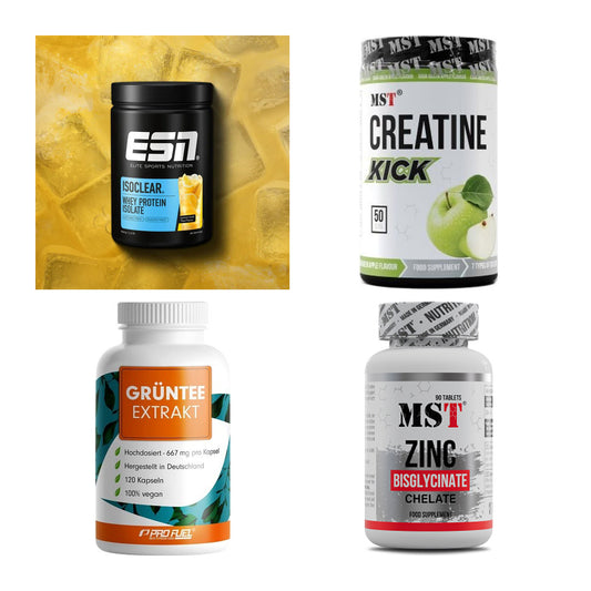 Wettkampfvorbereitung: ESN ISOCLEAR + MST Creatine + 2 weitere – alle enthaltenen Artikel
