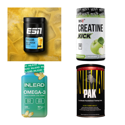 Wettkampfvorbereitung: ESN ISOCLEAR + MST Creatine + 2 weitere – alle enthaltenen Artikel