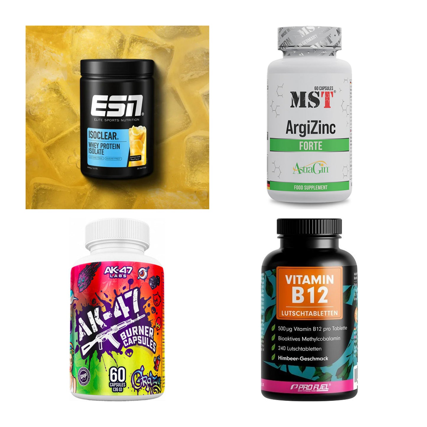 Wettkampfvorbereitung: ESN ISOCLEAR + MST ArgiZinc + 2 weitere – alle enthaltenen Artikel