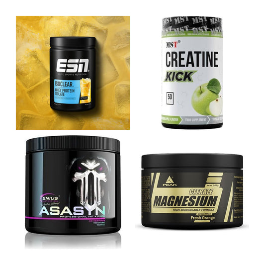 Wettkampfvorbereitung: ESN ISOCLEAR + MST Creatine + 2 weitere – alle enthaltenen Artikel