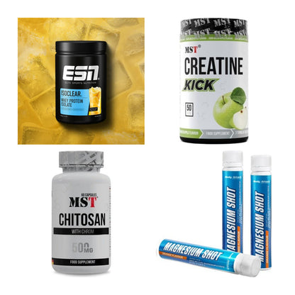 Wettkampfvorbereitung: ESN ISOCLEAR + MST Creatine + 2 weitere – alle enthaltenen Artikel