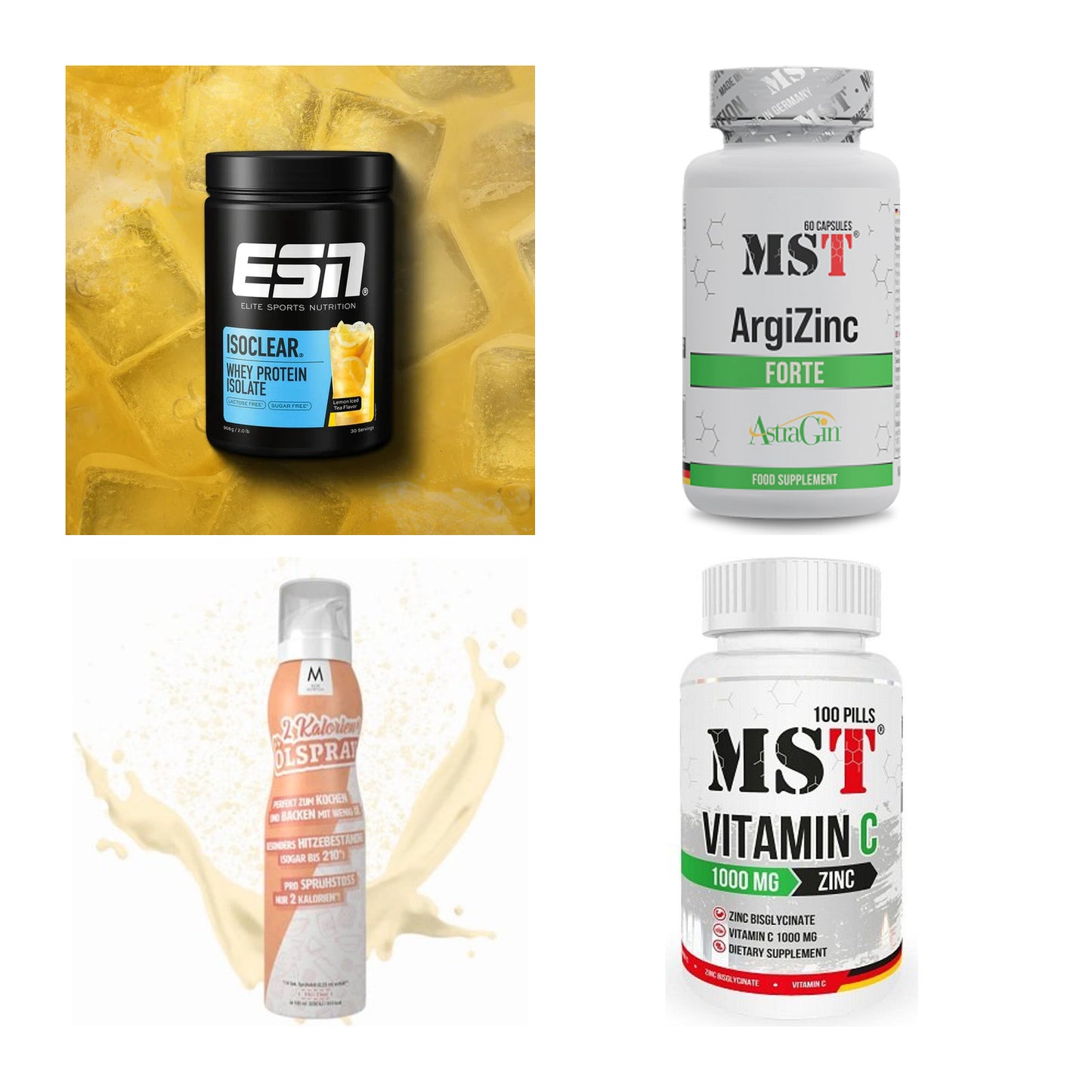 Wettkampfvorbereitung: ESN ISOCLEAR + MST ArgiZinc + 2 weitere – alle enthaltenen Artikel