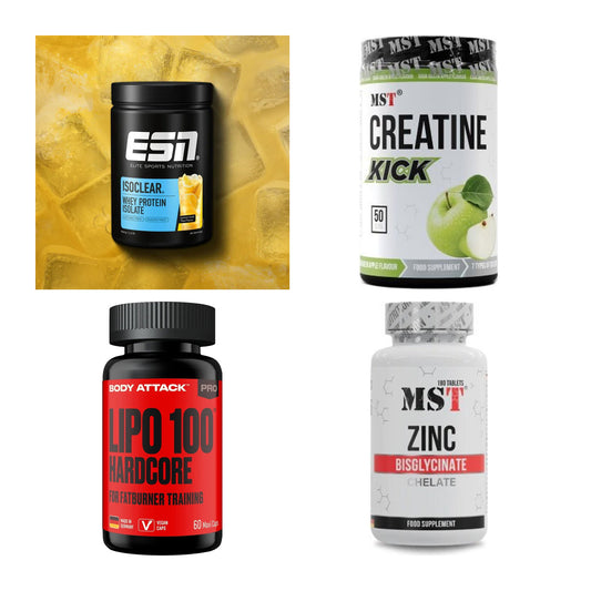 Wettkampfvorbereitung: ESN ISOCLEAR + MST Creatine + 2 weitere – alle enthaltenen Artikel