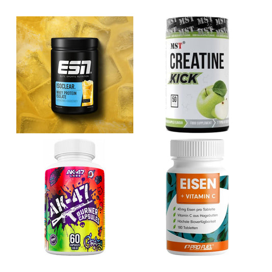 Wettkampfvorbereitung: ESN ISOCLEAR + MST Creatine + 2 weitere – alle enthaltenen Artikel