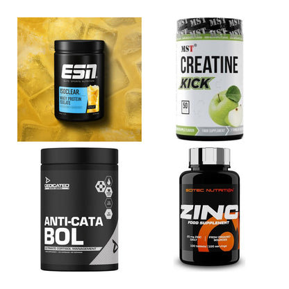 Wettkampfvorbereitung: ESN ISOCLEAR + MST Creatine + 2 weitere – alle enthaltenen Artikel