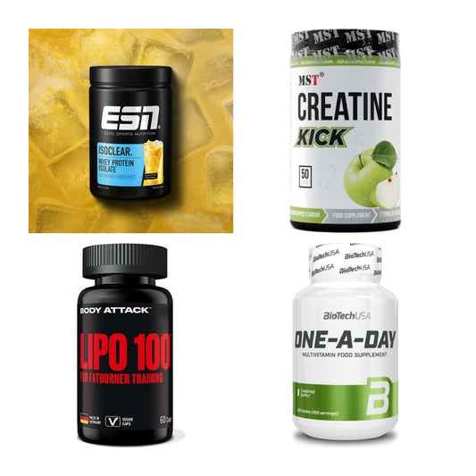 Wettkampfvorbereitung: ESN ISOCLEAR + MST Creatine + 2 weitere – alle enthaltenen Artikel