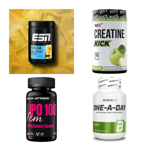 Wettkampfvorbereitung: ESN ISOCLEAR + MST Creatine + 2 weitere – alle enthaltenen Artikel
