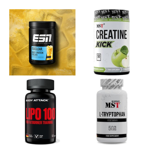 Wettkampfvorbereitung: ESN ISOCLEAR + MST Creatine + 2 weitere – alle enthaltenen Artikel