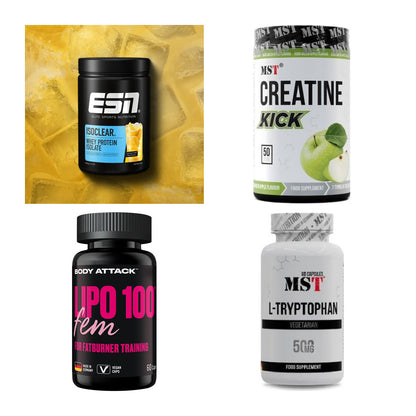 Wettkampfvorbereitung: ESN ISOCLEAR + MST Creatine + 2 weitere – alle enthaltenen Artikel