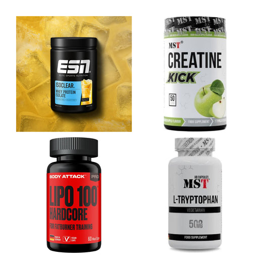 Wettkampfvorbereitung: ESN ISOCLEAR + MST Creatine + 2 weitere – alle enthaltenen Artikel