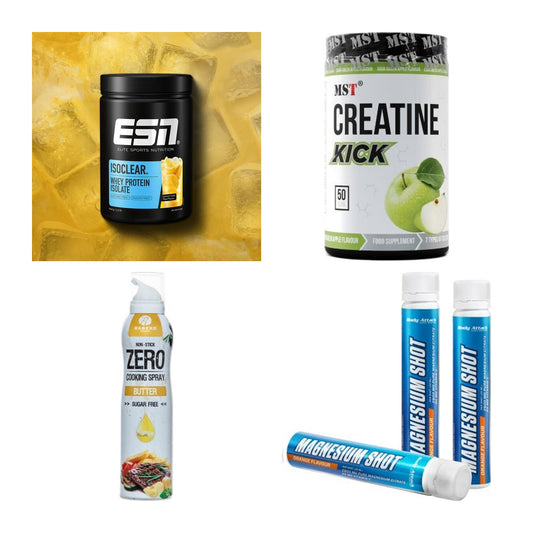 Wettkampfvorbereitung: ESN ISOCLEAR + MST Creatine + 2 weitere – alle enthaltenen Artikel