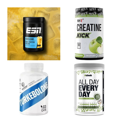 Wettkampfvorbereitung: ESN ISOCLEAR + MST Creatine + 2 weitere – alle enthaltenen Artikel